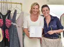 Marcelle Parish, head of fashion for eBay Marketplaces, and fashion blogger Garance Dore celebrate the expansion of eBay Valet into apparel at The New York Edition