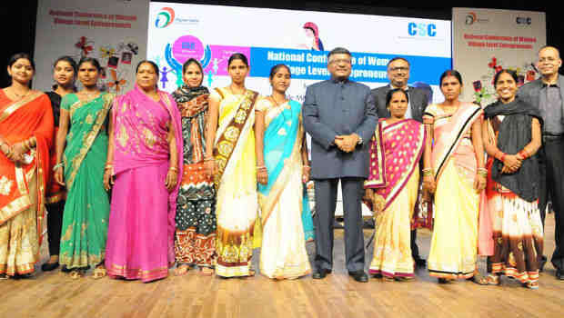 Ravi Shankar Prasad at the inauguration of the National Conference of Woman Village Level Entrepreneurs, in New Delhi on February 20, 2016