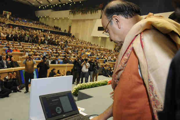 Arun Jaitley at the launching ceremony of the DigiDhan Mela to popularize cashless transactions in the Country, in New Delhi on December 25, 2016