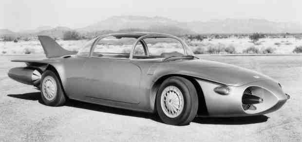 The 1956 Firebird II concept car was one of the industry’s first vehicle concepts that explored automated driving. The concept had an electronic brain that connected to a future highway called the Safety Autoway, which was equipped with metallic conductor embedded in the roadway. The conductor would allow the car to drive in automated mode.