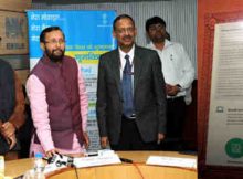 Prakash Javadekar at a function to address the Higher Education Institutions through Video-Conference, in New Delhi on December 01, 2016