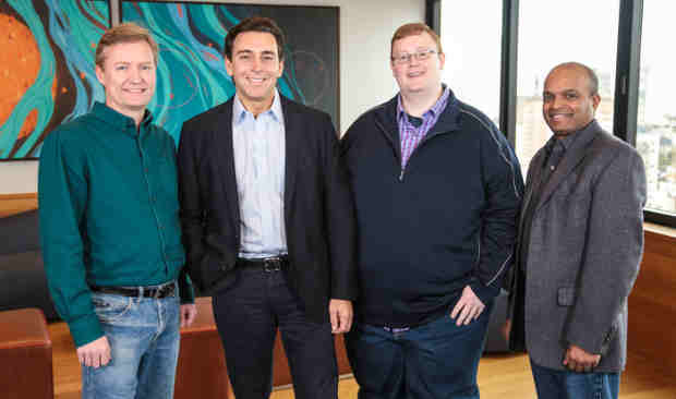 Peter Rander, Argo AI COO; Mark Fields, Ford president and CEO; Bryan Salesky, Argo AI CEO; and Raj Nair, Ford executive vice president, Product Development.