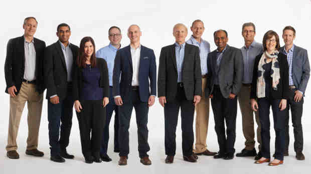 IBM Honors 11 New Fellows in 2017. L-R: Hugo Krawkzyk, Sridhar Muppidi, Rachel Reinitz, Sam Lightstone, Ed Calusinski, Eric Herness, Matthias Steffen, Dakshi Agrawal, Matt Huras, Hillery Hunter, Charlie Hill