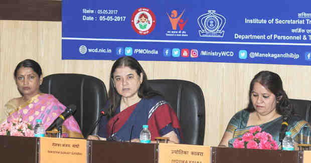 Smt. Maneka Sanjay Gandhi addressing at the inauguration of the first ever Workshop on Sexual Harassment of Women at Workplace (Prevention, Prohibition and Redressal) Act, 2013 for Government ICCs, in New Delhi on May 05, 2017