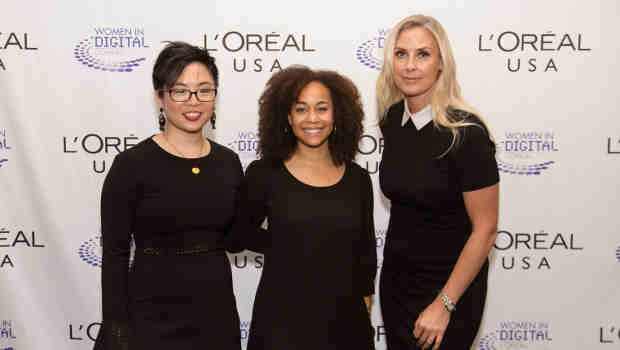 2016 Women in Digital finalists: Grace Woo, Co-Founder Pixels.IO; Morgan DeBaun, CEO of Blavity and Grainne Barron, CEO and Founder, Viddyad/ Courtesy of L'Oréal