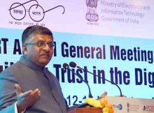 Ravi Shankar Prasad addressing at the inauguration of the open session of APCERT (Asia Pacific Computer Emergency Response Team), in New Delhi on November 15, 2017