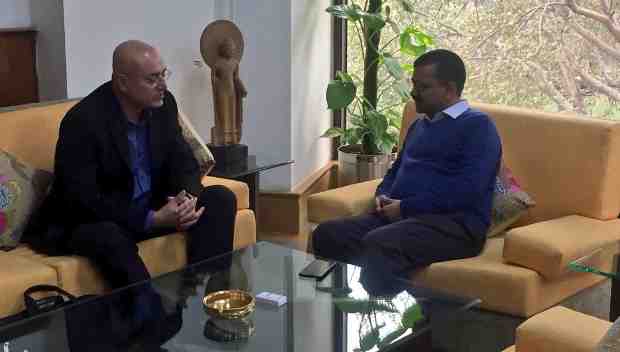 Hotmail founder Sabeer Bhatia met Delhi Chief Minister Arvind Kejriwal to discuss enhanced use of technology to improve governance. Photo: AAP