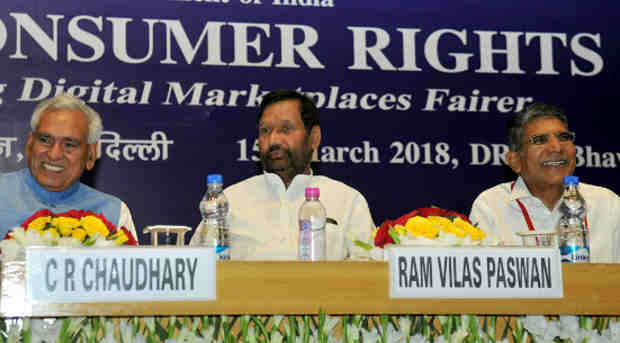 Ram Vilas Paswan at the inauguration of the Celebration of World Consumer Rights Day, in New Delhi on March 15, 2018