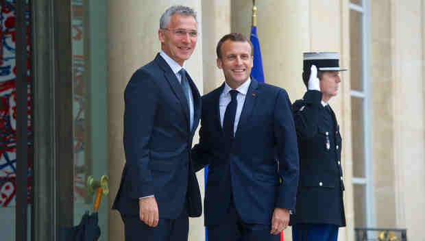 NATO Secretary General Jens Stoltenberg meets with the President of France, Emmanuel Macron. Photo: NATO