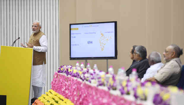 The Prime Minister, Shri Narendra Modi addressing at the launch of the Support and Outreach Initiative for MSMEs, in New Delhi on November 02, 2018.