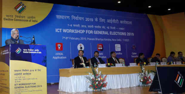 Chief Election Commissioner, Sunil Arora addressing the concluding session of the training workshop on ICT Application for General Elections 2019, in New Delhi on February 8, 2019. Photo: PIB