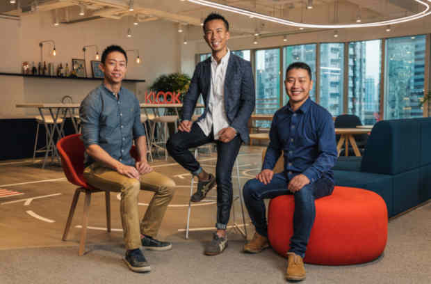 Klook’s Co-Founders (from left to right): Eric Gnock Fah, COO & Co-Founder; Ethan Lin, CEO & Co-Founder; Bernie Xiong, CTO & Co-Founder