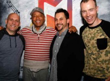 Steve Rifkind, Russell Simmons, Todd Pendleton, and DJ Skee at the launch of ADD52 at SXSW.