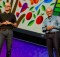 Adobe president and CEO Shantanu Narayen (right) and Microsoft CEO Satya Nadella at Adobe MAX