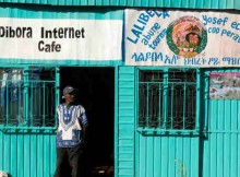 Internet café in Lalibela, Amhara Region, Ethiopia.