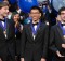 WASHINGTON, D.C., March 10, 2015 - Intel Science Talent Search first place winners (left to right) Noah Golowich (Mass.), Andrew Jin (Calif.) and Michael Winer (Md.) each took home $150,000. Photo credit: Chris Ayers/Intel