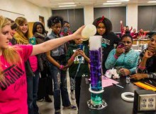 Young women learn about science, technology and cyber security at the annual Digital Divas event at Eastern Michigan University.