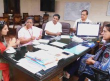 Maneka Sanjay Gandhi holding a meeting with the team of Twitter India led by the Head of Public Policy, Twitter India, Mahima Kaul, to address issue of harassment of women and children on social media, in New Delhi on July 08, 2016