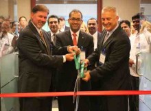 L to R: Mr Greg Peterson, Mayor, City of Dublin, Mr Amit Chadha, Chief Sales Officer and Whole Time Director, L&T Technology Services Limited and Mr Frank Paluch, President, Honda R&D Americas, Inc formally launch the Dublin Engineering Center of Excellence with a ribbon cutting ceremony