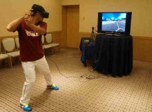 Toshiaki Imae using the new VR system