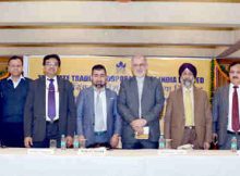 The Ambassador of Islamic Republic of Iran to India, Mr. Gholamreza Ansari, the Additional Secretary, Ministry of Commerce, Dr. Inder Jit Singh, the CMD, STC, Mr. Khaleel Rahim and dignitaries at the launch of the Hind-Iran Trade Portal, in New Delhi on November 17, 2016