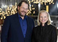 On Monday, March 6, Salesforce Chairman and CEO, Marc Benioff and IBM Chairman, President and CEO Ginni Rometty announced a global strategic partnership to deliver joint artificial intelligent solutions that will enable companies to make smarter decisions, faster than ever before. (Photo Credit: Jon Simon/Feature Photo Service for IBM)