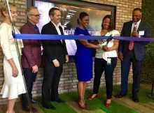 Ribbon cutting (left to right)— Hayla Moddelmog (president and CEO, Metro Atlanta Chamber), Lou Trebino (principal, KPMG), Ric Kimball (principal, KPMG Atlanta), Candace Byrd (chief of staff, Atlanta Mayor Kasim Reed), Rahsaan Shears (Advisory managing director, KPMG), Milford McGuirt (KPMG office managing partner, Atlanta)