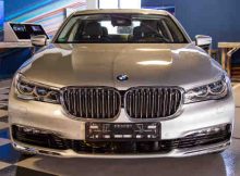 BMW displays one of the first of approximately 40 highly automated vehicles that were announced by BMW, Intel and Mobileye during a one-day autonomous driving workshop on Wednesday, May 3, 2017, at Intel's Silicon Valley Center for Autonomous Driving in San Jose, California. (Credit: Intel Corporation)