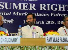 Ram Vilas Paswan at the inauguration of the Celebration of World Consumer Rights Day, in New Delhi on March 15, 2018