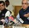 The Vice-Chairman, NITI Aayog, Rajiv Kumar addressing media after the 4th meeting of Governing Council of NITI Aayog, in New Delhi on June 17, 2018. The CEO, NITI Aayog, Amitabh Kant is also seen. (file photo). Courtesy: Press Information Bureau