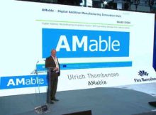 Ulrich Thombansen, from AMable, presenting at the IN(3D)USTRY 2018 in Barcelona.