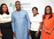 L-R:Tricia Ikponmwonba, Lead Trainer, Business Lab Africa; Jimi Tewe, CEO The Jimi Tewe Company; Romoke Oladejo Community Manager, Business Lab Africa and Funke Bucknor, CEO Zapphaire Events at the media unveil of Business Africa Lab in Lagos.