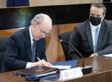 Deputy Secretary for Management and Resources Brian P. McKeon signs the Department of State’s first-ever Enterprise Data Strategy at a ceremony at the Harry S Truman building. Photo: U.S. Department of State