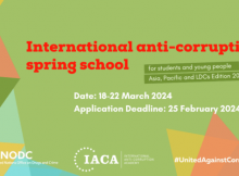 The Online International Anti-Corruption Spring School – Asia, Pacific and LDCs Edition 2024 - is an online training organized by the International Anti-Corruption Academy (IACA) and the United Nations Office on Drugs and Crime (UNODC). Photo: UNODC / IACA