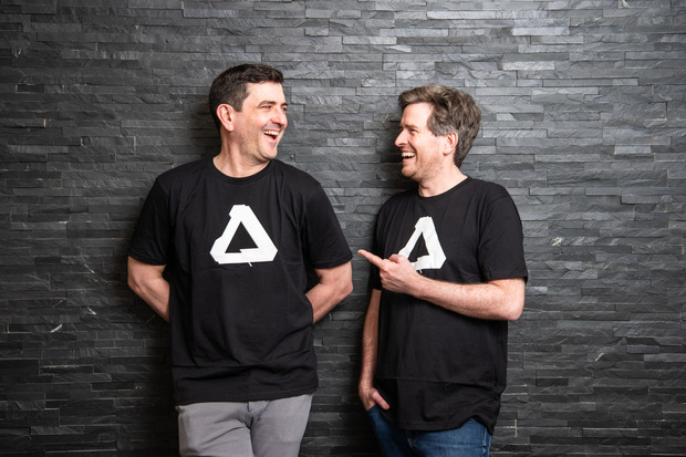 Affinity CEO Ash Hewson and Canva Head of Europe Duncan Clark. Photo: Canva