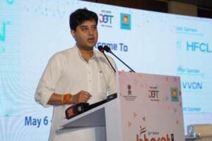Minister Jyotiraditya M. Scindia inaugurated Bharat Telecom 2025 event in New Delhi on May 6, 2025. Photo: PIB