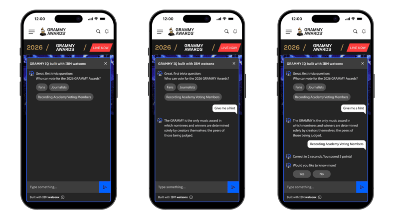 Preview of the new GRAMMY IQ built with IBM watsonx. Photo: IBM