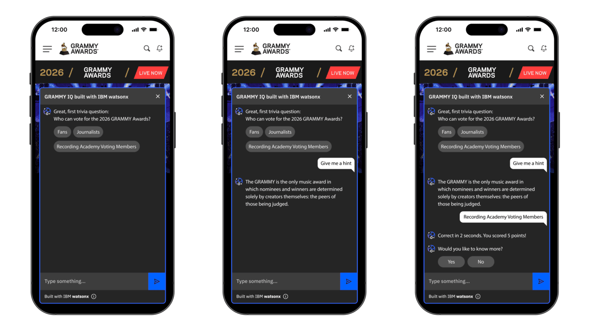 Preview of the new GRAMMY IQ built with IBM watsonx. Photo: IBM
