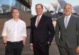 (L–R) James Manning (Co-Founder & CEO, Sharon AI), Chuck Robbins (Chair & CEO, Cisco), and Stefan Leitl (VP & General Manager, Cisco Australia & New Zealand) in Sydney. Photo: Cisco