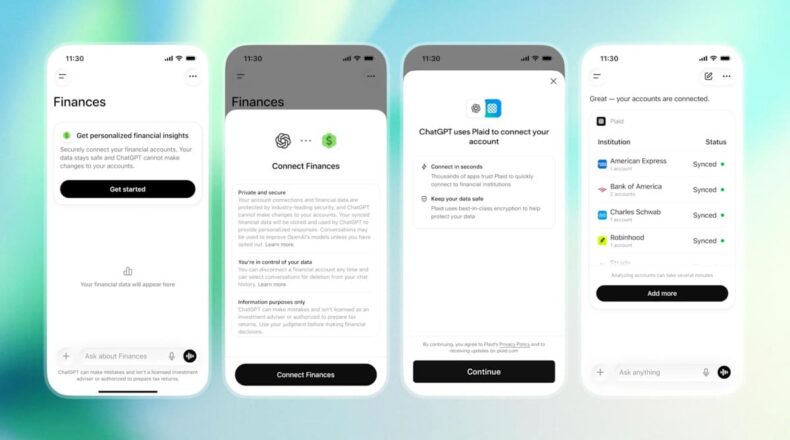 OAI ChatGPT Personal Finances Connecting accounts