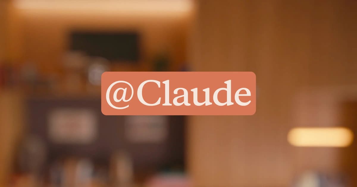 Interface showing @Claude being tagged in a Slack channel for team collaboration.