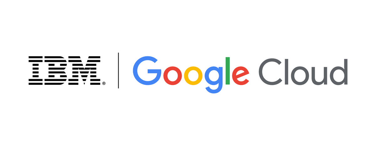 IBM and Google Cloud corporate logos side-by-side representing a strategic partnership.