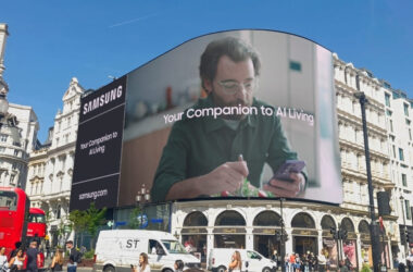 Samsung 'Your Companion to AI Living' campaign visual highlighting connected AI devices.