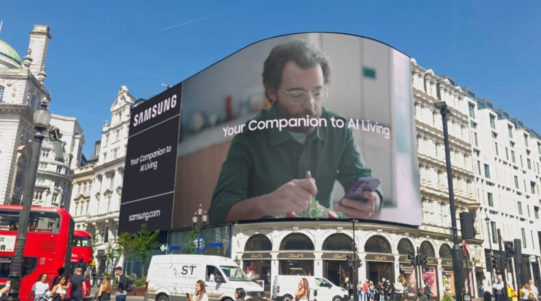 Samsung 'Your Companion to AI Living' campaign visual highlighting connected AI devices.