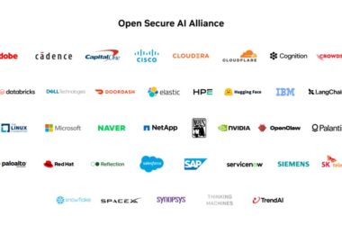 Logos of founding members of the Open Secure AI Alliance, including NVIDIA, Microsoft, and IBM.