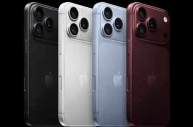 Apple iPhone 18 Pro smartphone color lineup displaying black, silver, glacier, and burgundy finishes