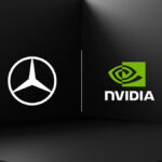 Mercedes-Benz and NVIDIA corporate logos presented together to signify an expanded automated driving partnership.
